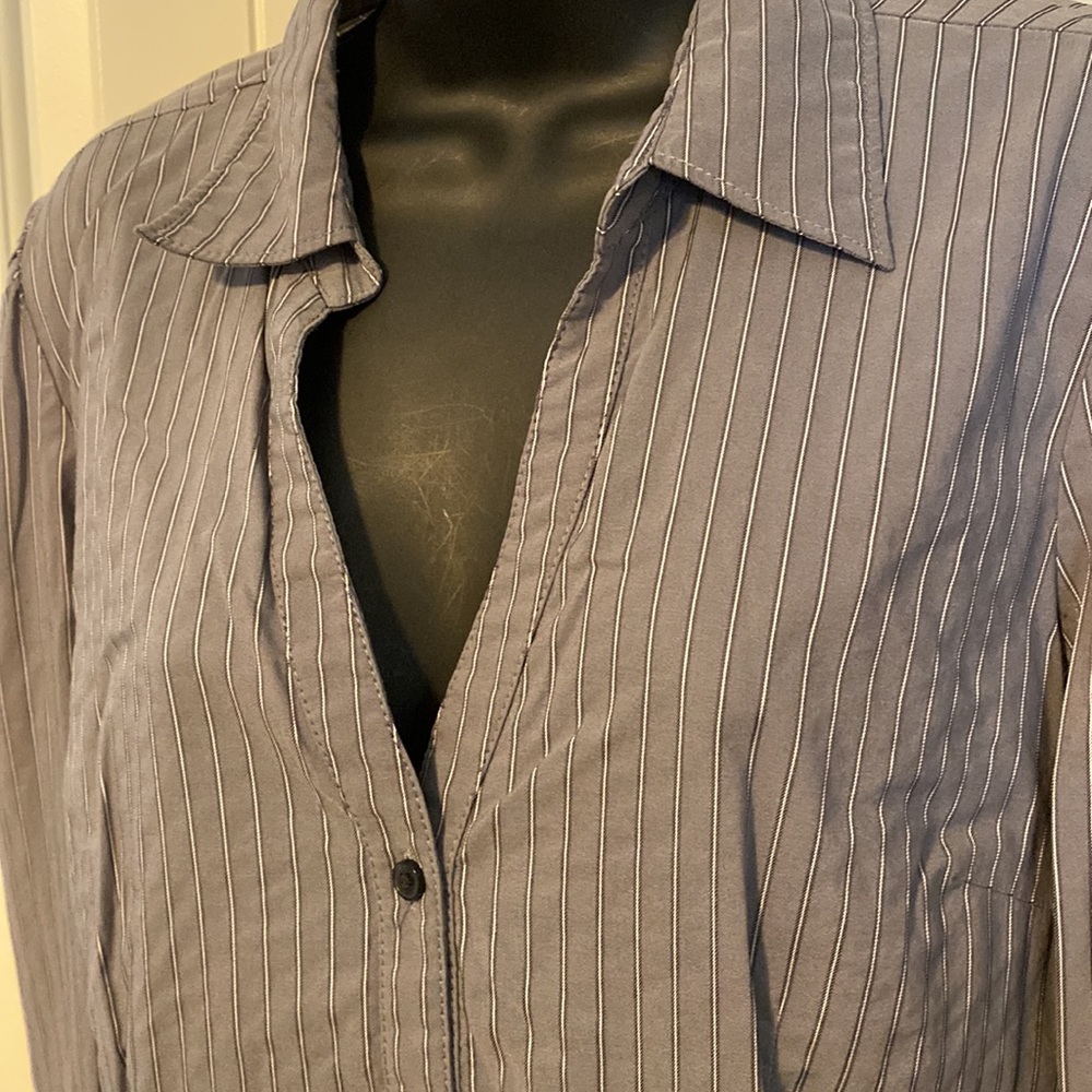 Gray Express Button Down With Silver Metal Detail… - image 2